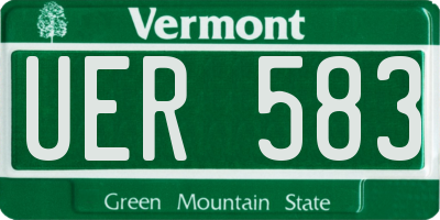 VT license plate UER583
