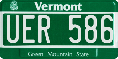 VT license plate UER586