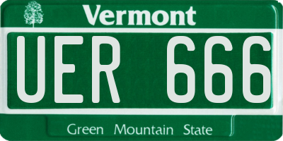 VT license plate UER666