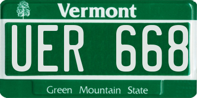 VT license plate UER668