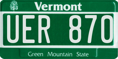 VT license plate UER870