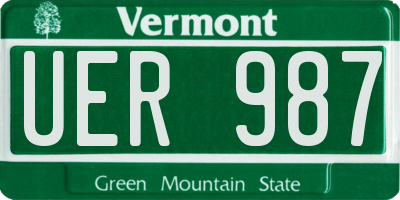 VT license plate UER987