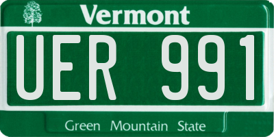 VT license plate UER991