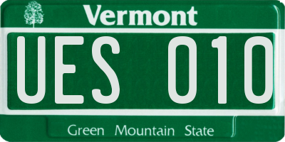 VT license plate UES010