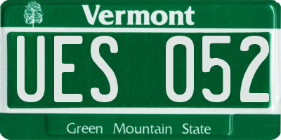 VT license plate UES052
