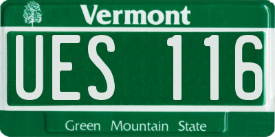 VT license plate UES116