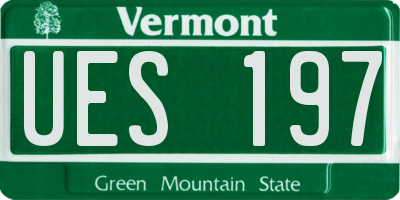 VT license plate UES197