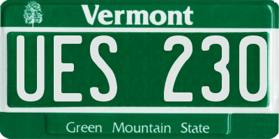 VT license plate UES230