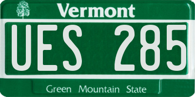 VT license plate UES285