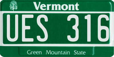 VT license plate UES316