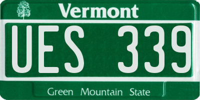 VT license plate UES339