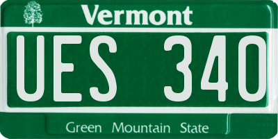 VT license plate UES340