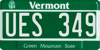 VT license plate UES349