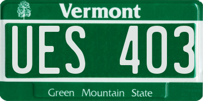 VT license plate UES403