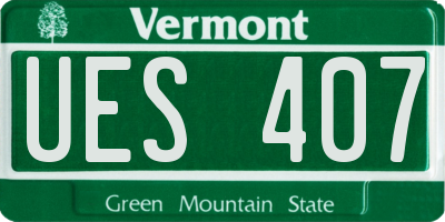VT license plate UES407