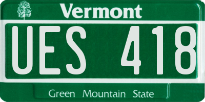 VT license plate UES418