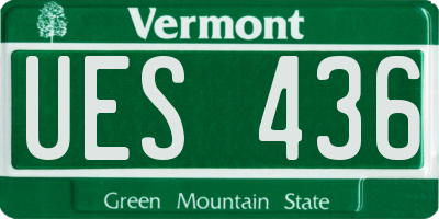 VT license plate UES436