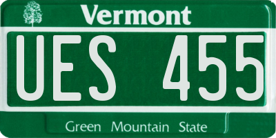 VT license plate UES455