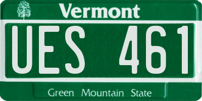 VT license plate UES461
