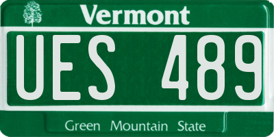 VT license plate UES489