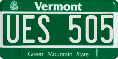 VT license plate UES505