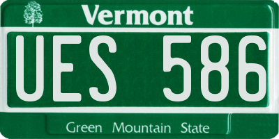 VT license plate UES586