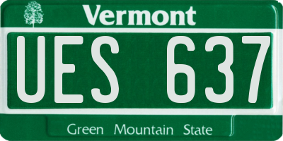 VT license plate UES637