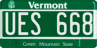 VT license plate UES668