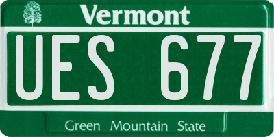 VT license plate UES677