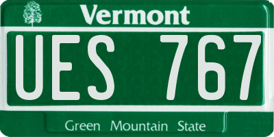 VT license plate UES767