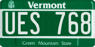 VT license plate UES768