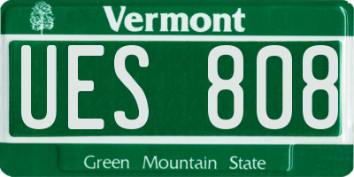 VT license plate UES808