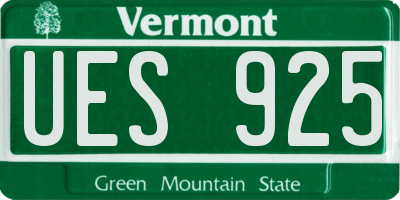 VT license plate UES925