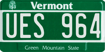 VT license plate UES964