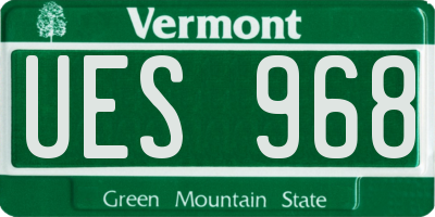 VT license plate UES968