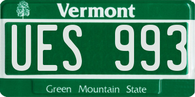 VT license plate UES993
