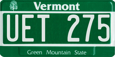 VT license plate UET275