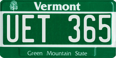 VT license plate UET365