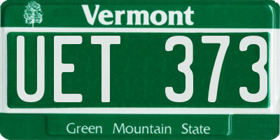 VT license plate UET373