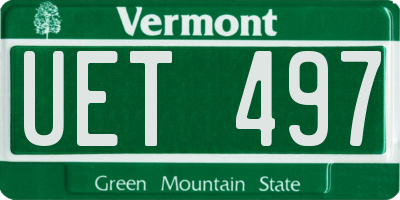 VT license plate UET497