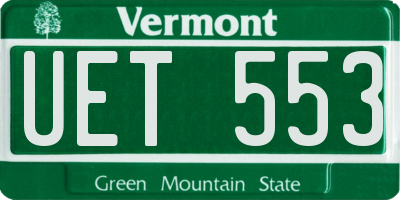 VT license plate UET553
