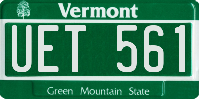 VT license plate UET561