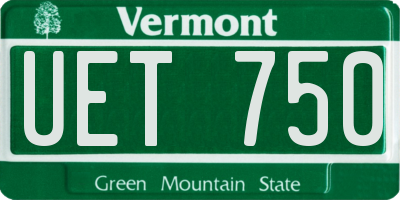 VT license plate UET750