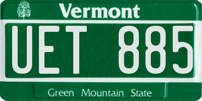 VT license plate UET885