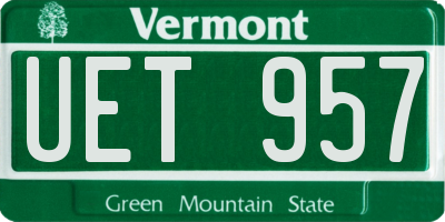 VT license plate UET957