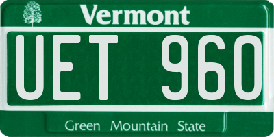 VT license plate UET960