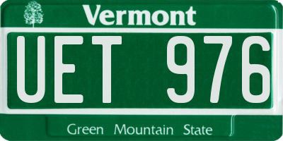 VT license plate UET976
