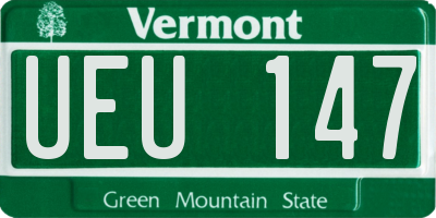 VT license plate UEU147