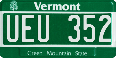 VT license plate UEU352