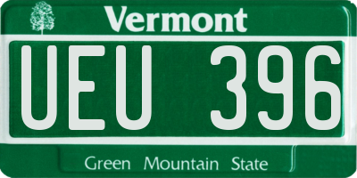 VT license plate UEU396